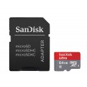 SanDisk Ultra 64GB microSDXC UHS-I Card with Adapter,